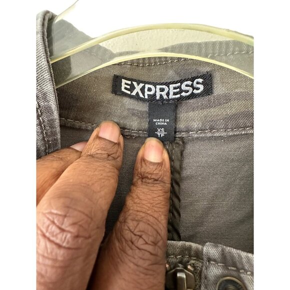 Express Xs Camo Military Style Utility Jacket With Snap & Zip Closure Pockets - Picture 2 of 10